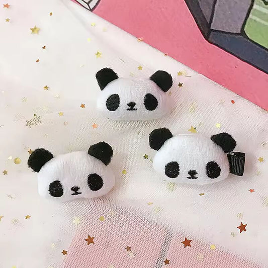 Cute Cartoon Plush Panda Hair Clip Elastic Hair Ring For Women Girl Animal Shape Tie Clip Hair Accessories