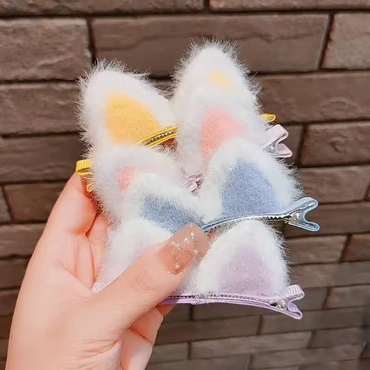 2pcs Korean Cat Ears Hair Pin 3D Kids Cute Hair Pin Children Little Girls Baby Headwear Kids Hair Accessories Hot